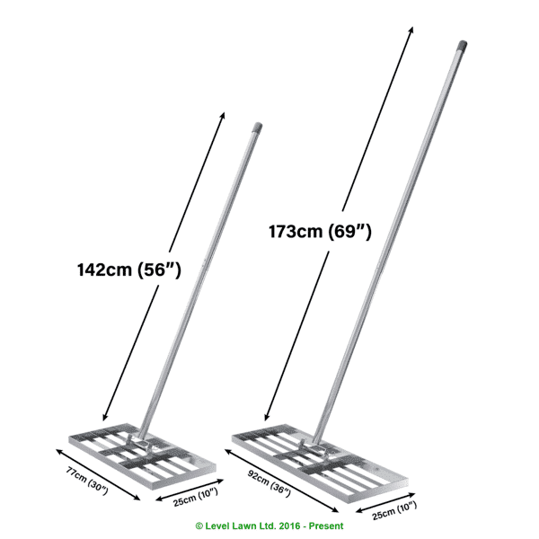 Lawn Lute 92cm (36 in) Stainless Steel Lawn Levelling Rake dimensions and specifications